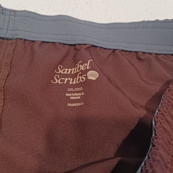 SANIBEL SCRUBS Uniforms Pants Browm Plus Size 2XL - Picture 2 of 6